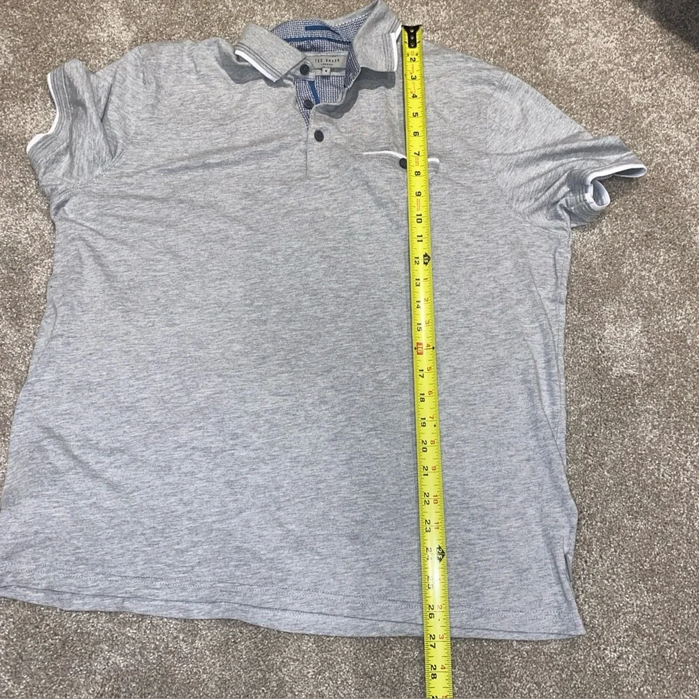 Ted Baker Light Grey Short Sleeve Polo Short Size 6 (XXL) Casual Comfort Classic - Picture 9 of 10